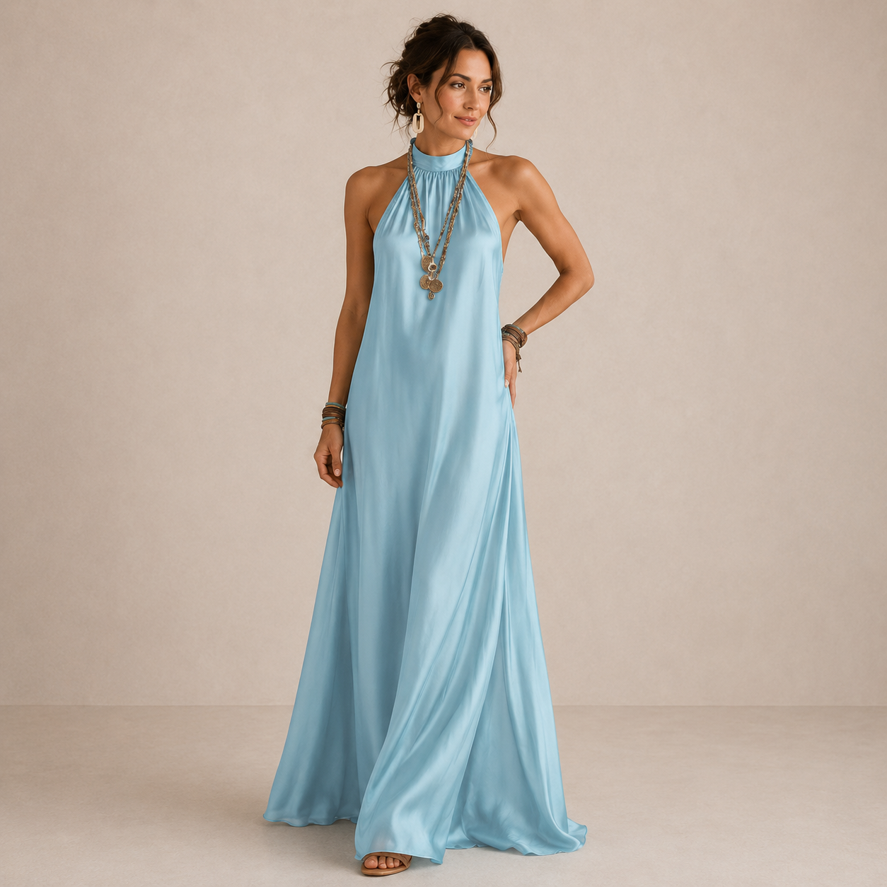 Maria Poznań™ - ALINA | Sukienka Maxi Halter