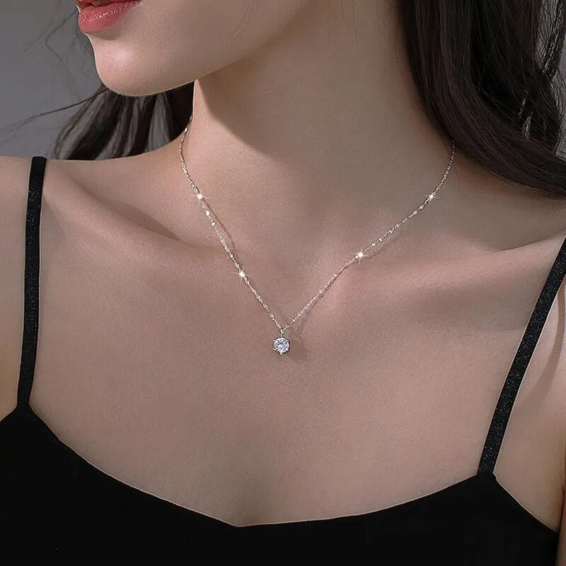 Maria Poznań™ - Minimalistyczny naszyjnik z imitacją diamentu